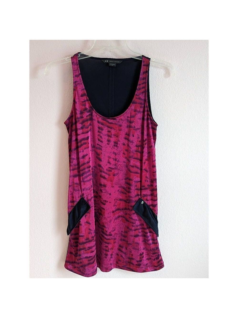 Armani Exchange vintage size small, scoop neck, soft jersey knit tunic top/mini